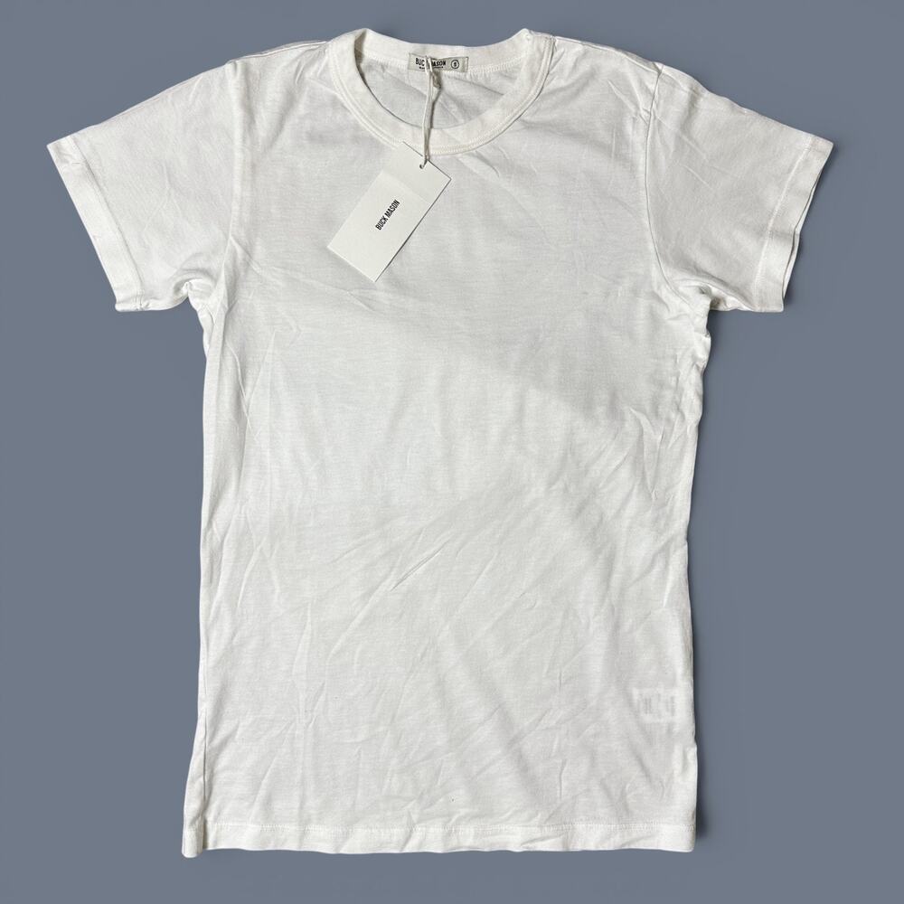 Buck Mason Pima Slim Crew Womens Size S White Made in USA Supima Cotton NWT